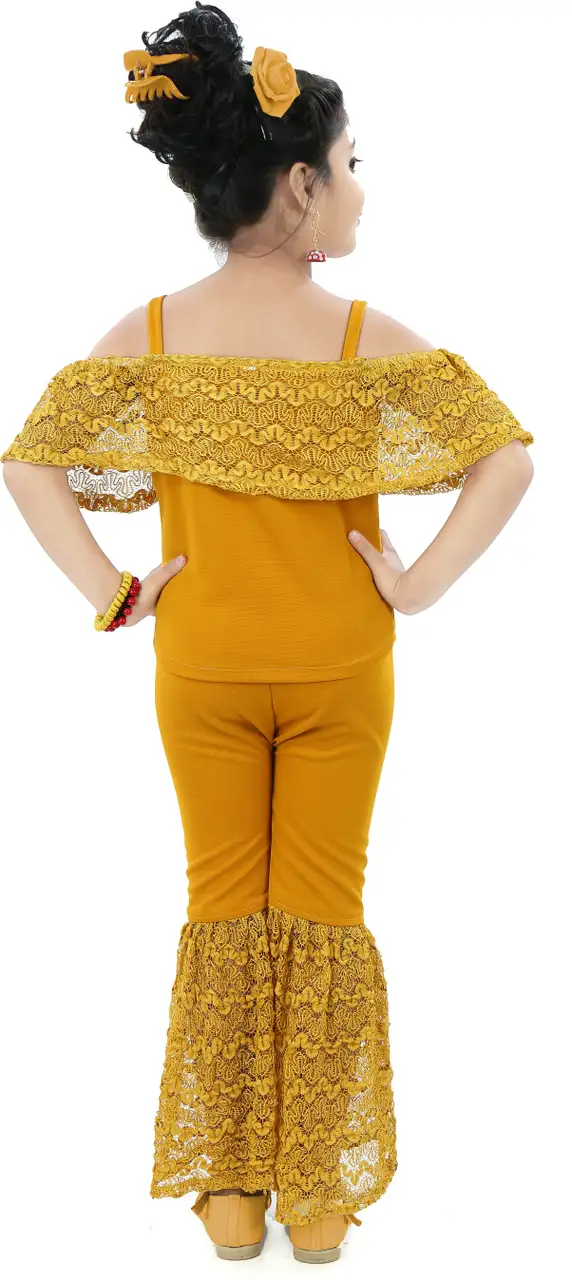 CHANDRIKA Girls Casual Top Trouser (MUSTARD) - 4
