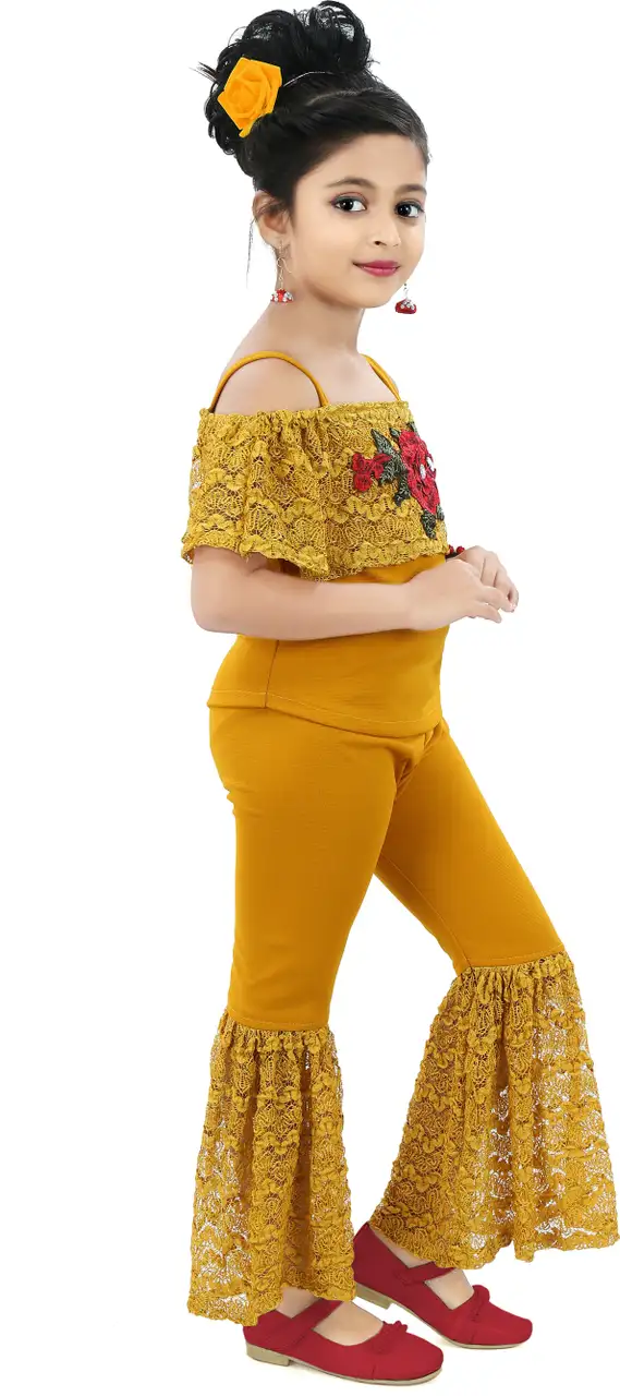 CHANDRIKA Girls Casual Top Trouser (MUSTARD) - 2